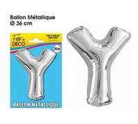 Ballon Metallique Lettre Au Choix - Argent Gris G