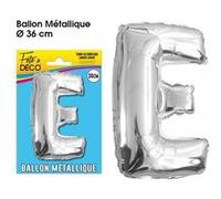 Ballon Metallique Lettre Au Choix - Argent Gris G