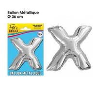 Ballon Metallique Lettre Au Choix - Argent Gris G