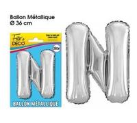 Ballon Metallique Lettre Au Choix - Argent Gris G