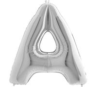 Ballon métallisé argent 102 cm lettre a