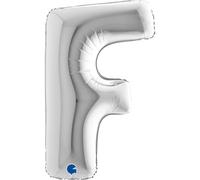 Ballon métallisé argent 102 cm lettre f