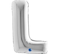 Ballon métallisé argent 102 cm lettre l