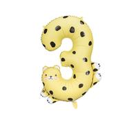 Ballon métallisé PartyDeco chiffre 3 guépard 68x98 cm assorti