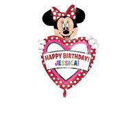 Ballon - Minnie - Coeur - Personnalisable - Anniversaire - Aluminium - 60x83cm