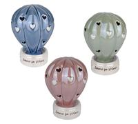 Ballon montgolfière décoratif en porcelaine bonbonnière 2026 idée cadeau romantique décoration maison mariage anniversaire élégant (1 pièce Lumin décoratif 9 x h.12 cm 3ass.)