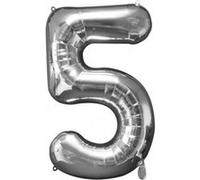 Amscan Ballon Mylar Argent Chiffre 5 - Taille Unique