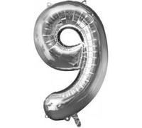 Amscan Ballon Mylar Argent Chiffre 9 - Taille Unique