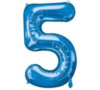 Ballon Mylar Bleu Chiffre 5 bleu G