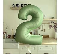 Ballon mylar cristal en forme de numéro mignon de 40 pouces/100 cm vert olive pour fête, festival, décoration d'anniversaire, Noël 7,5,9,2,3,4,6,8,1,0Polyéthylène