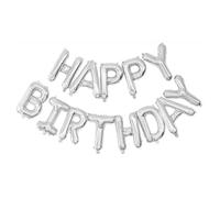 Ballon Mylar Happy Birthday Argent