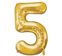 Ballon Mylar Or Chiffre 5 or G