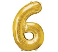 Amscan Ballon Mylar Or Chiffre 6 - Taille Unique