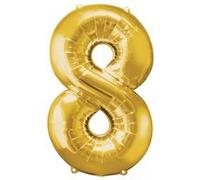 Ballon Mylar Or Chiffre 8 or G