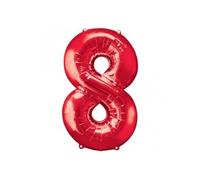 Ballon Mylar Rouge Chiffre 8