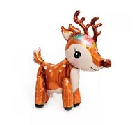 Ballon Noël - Renne 3D, env. 60 x 55 x 20 cm, pour gonflage - Grand XL Père Noël Chevreuil Bambi Père Noël Ballon fête de Noël Décoration Kopper-24