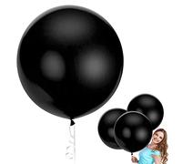 Ballon Noir, 90cm Ballons Géants Noir, ballon baudruche XXL Noir, pour Mariage Anniversaire Baptême Baby Shower Anniversaire Enfants Carnaval Fête Décoration, Pack of 6