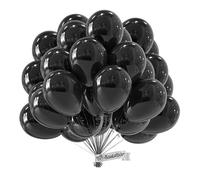 Ballon Noir BIO • 50 Pièces • MADE IN EU • Certifiés Durables • 100% Latex Naturel • Ø34cm • Adapté à l'Hélium • Ballons de Baudruche • Anniversaire • Gonflable
