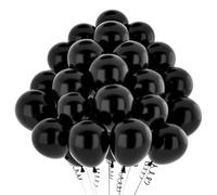 Ballon Noir Métalliques 100 Pièces,12 Pouce Ballons de Baudruche Matt Chromé Noir en Helium Gonflable,Décoration pour Anniversaire, Mariage Decoration