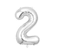Ballon numérique en aluminium de 81 cm - Décoration argentée numéro 2
