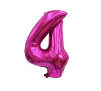 Ballon numérique en aluminium de 81 cm - Décoration de ballon moyen - Rouge rose profond - Numéro 4