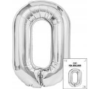 ballon numéro 0 argenté pour fête d'anniversaire 40cm