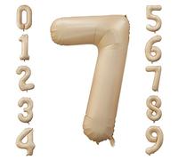 Ballon Numéro Abricot Rétro 40 Pouces, Grand Ballon Numéro 7 Anniversaire Caramel Hélium Chiffres Ballons pour Filles Garçons Anniversaire Baby Shower Party Décoration