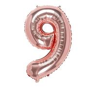 Ballon Numéro Or Rose 110cm Géant Ballon Mylar Grand Idéal pour Fête Convient pour l'hélium - Numéro 9