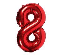 Ballon Numéro Rouge 100cm Géant Ballon Mylar Grand Idéal pour Fête Convient à l'Hélium - Numéro 8