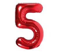 Ballon Numéro Rouge 100cm Géant Ballon Mylar Grand Idéal pour Fête Convient pour l'hélium - Numéro 5