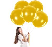 Ballon Or,5 Pièces 18 Pouces Ballons de Baudruche,Ballon Anniversaire,Ballons Or en Latex Mat Helium Gonflable de Fete,Mariage,Baby Shower,Anniversaire Decoration pour Femmes Garçons