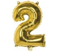 ballon or alu chiffre 2 Jaune G