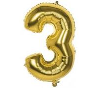 ballon or alu chiffre 3 Jaune G