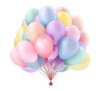 Ballon Pastel,50 PCS 10" Latex Naturel, Ballon Anniversaire,Ballons de Baudruche Ballons Multicolores pour Filles Garçons Anniversaire,Décorations de Fête,Baby Shower,Célébrations Mariage