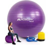 Ballon Pilates MOBICLINIC Swiss Ball Ballon Yoga Anti-dérapant Anti-perforation Gonfleur inclus Lavable 58 cm Violet PY-01