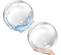 Ballon Piscine Gonflable, 2 Pièces Ballon de Plage Geant PVC Swimming Pool Ball Transparent Inflatable Beach Ball pour Piscine Party, Fête d'été (16 Pouces)