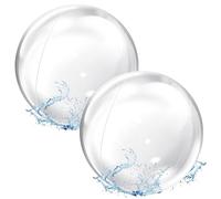 Ballon Piscine Gonflable, 2 Pièces Ballon de Plage Gonflable Geant, Ballon Piscine Transparent, Inflatable Beach Ball, Balles de Plage pour Extérieure, Jeux de Plage, Fêtes d'été