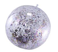 Ballon Plage Gonflable - 16 Pouces Léger Pailleté | Sphère Transparente Confettis Grand Format Pour Fêtes Été Anniversaire Piscine Cadeaux, Jouet Réutilisable Avec Pompe Air