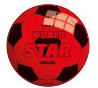 Ballon plastique foot world star classic d22 cm rouge - ballon pvc enfant - jeu de plein air sports - livre gonfle
