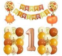 Ballon pour le 1er anniversaire, orange, automne, premier anniversaire pour enfants, décoration d'anniversaire, 1er année, fille, garçon, Joyeux Anniversaire, 1 an