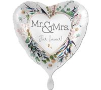 Ballon romantique en forme de cœur, "Mr. &Mrs. - Pour toujours" Ø 43 cm