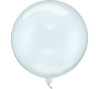 Ballon rond 40cm transparent / bleu