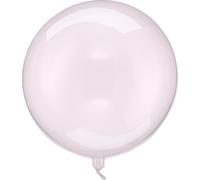 Ballon rond 40cm transparent / rose