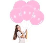 Ballon Rose,5 Pièces 18 Pouces Ballons de Baudruche,Ballon Anniversaire,Ballons Rose en Latex Mat Helium Gonflable de Fete,Mariage,Baby Shower,Anniversaire Decoration pour Femmes Garçons