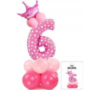 Ballon Rose Avec Numéro 6 Pour Fête D'anniversaire