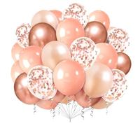 Ballon Rose Gold,100pcs Ballons Dorés Rose En Latex,Ballon Or Rose Anniversaire Hélium Ballons pour Filles Anniversaire Mariage DéCoration,Baby Shower pour Kit Arche Balloons Or Rose