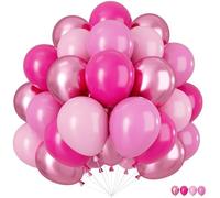 Ballon Rose Rouge Roses, 60 Pièces Ballon de Baudruche Rose, Latex Ballons Anniversaire Rosa, Roses Rouges Rosa Guirlande de Ballons Pour Mariage Anniversaire Fête Baby Shower Baptême Décoration