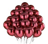 Ballon Rouge Métalliques 100 Pièces,12 Pouce Ballons de Baudruche Matt Chromé Rouge en Helium Gonflable,Décoration pour Anniversaire, Mariage Decoration