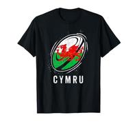 Ballon Rugby sur Drapeau du Pays de Galles pour Rugby fan T-Shirt