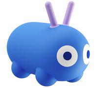 QUUT - Jouet Sauteur Gonflable Skippi Animal - Intérieur et Extérieur - Pompe comprise - 35 x 46cm - Cadeau - Design - 12 Mois et Plus (Bleu Cosmique)